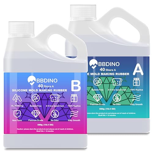 BBDINO Silicone Mold Making Kit 40A High Hardness Liquid Platinum Silicone for Molds Crafting and Silicone Casting Strong Strength Transparent 2.42 Lbs - color: 2.42 lbs