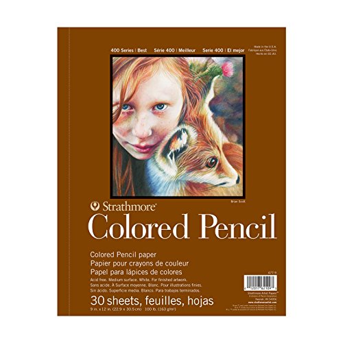 Strathmore 400 Series Wire Bound Colored Pencil Pad, 100 lb. Paper, 9 X 12 inches, 30 Sheets (477-9) - size: 9x12