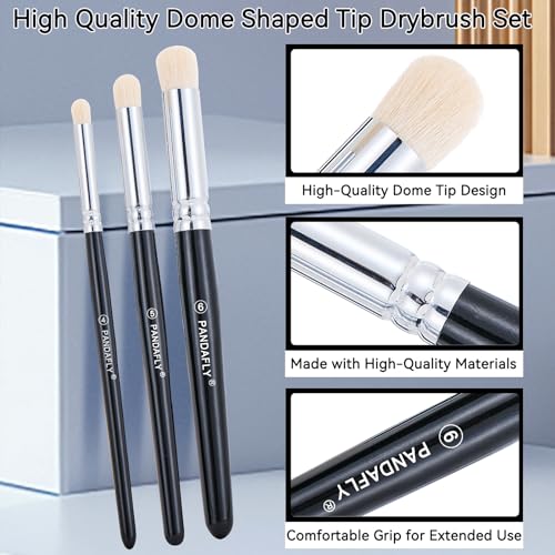 PANDAFLY Drybrush Set, 3 Sizes Hobby Detail Paint Brush Set, Acrylic Paint Brushes for Tabletop, Citadel, Scale Model, Watercolor Oil Painting - size: 3 Sizes