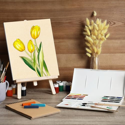 COCHIE 6 Pack 8x10 Inches Flower Pre Drawn Canvas to Paint for Sip and Paint Party, Pre Printed Framed Canvases Set, Floral Tulip Violet Pre Sketched Canvas for Painting for Adults Kids - style: Flower