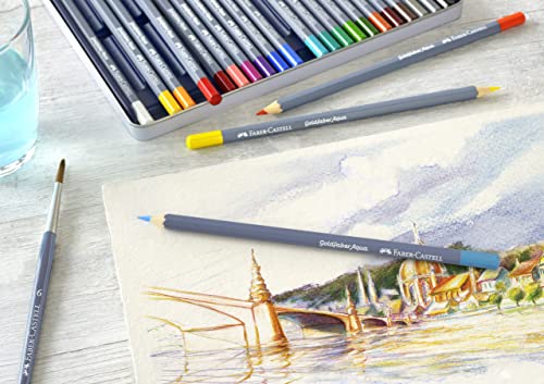 Faber-Castell Goldfaber Aqua Watercolor Pencils - Pre-Sharpened Water Colored Pencils (12 Count)