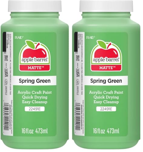 Apple Barrel 22491E ACRYLIC PAINT, 16 oz, Spring Green (Pack of 2) - color: Spring Green, size: 16 Fl Oz (Pack of 2)