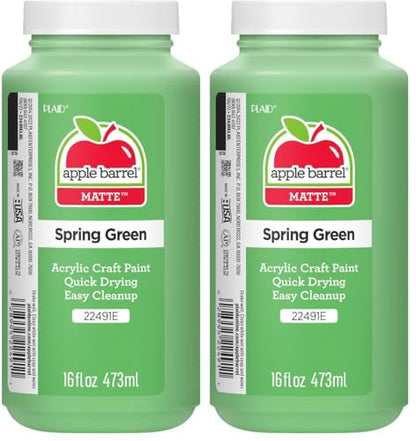 Apple Barrel 22491E ACRYLIC PAINT, 16 oz, Spring Green (Pack of 2) - color: Spring Green, size: 16 Fl Oz (Pack of 2)