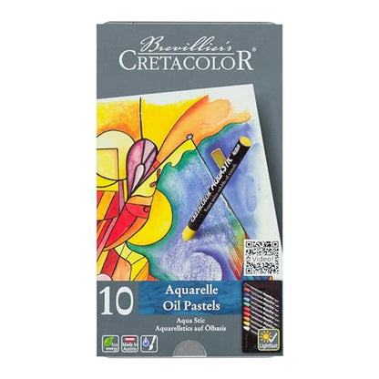 CRETACOLOR AquaStic Oil Pastel Set, 10-Color, Multi