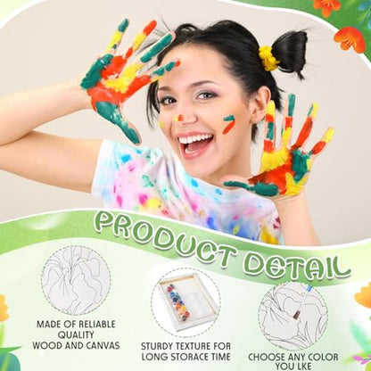 Zhanmai 72 Pcs 12 Sets Sip and Paint Kit Pre Drawn Canvas for Painting 8" x 10" Paint Party Canvas Painting Pre Printed Canvases for Party Favor DIY Virtual Adult's Date Night(Plant) - style: Flower