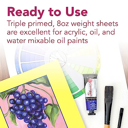 Strathmore 300 Series, Canvas Pad, 9x12 inch – Triple Primed, 100% Cotton Canvas, Plein Air Artists, Acrylic Paint and Oil Paint, 10 Sheets (Pack of 6) - size: 9x12 (Pack of 6)