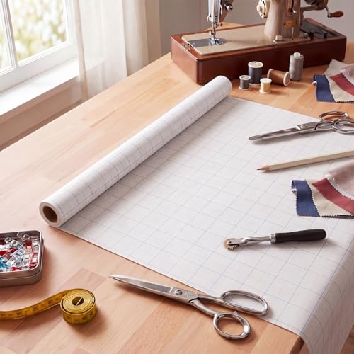 Tinlade White Grid Pattern Paper for Sewing 36 Inch x 20 Yards Grid Graph Tracing Paper Roll for Sewing Patterns Tracing Drafting Dressmaking Crafting Sketching Drawing Teaching Supplies - size: 36 Inch X 20 Yards, style: Grid Style