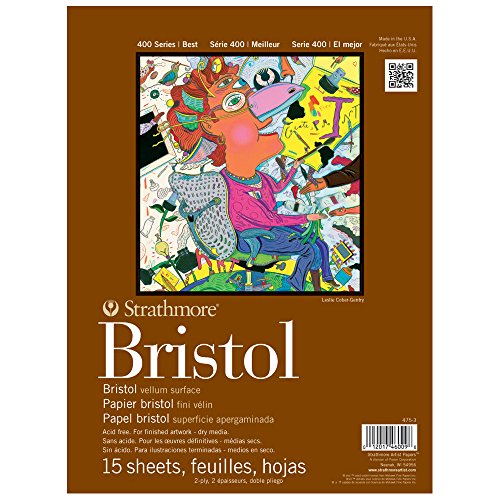 Strathmore 400 Series Bristol, 2-Ply Vellum, 14"x17" Tape Bound, 15 Sheets - color: Vellum, 2 Ply, size: 14x17