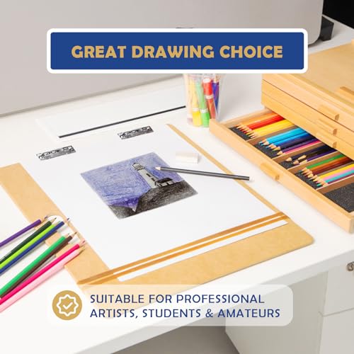 Falling in Art 23x26 Sketch Board, Drawing Tote Board for Artists with Sturdy Clip and Rubber Bands, Portable Art Clipboard for Classroom and Studio Drawing - size: 23X26"