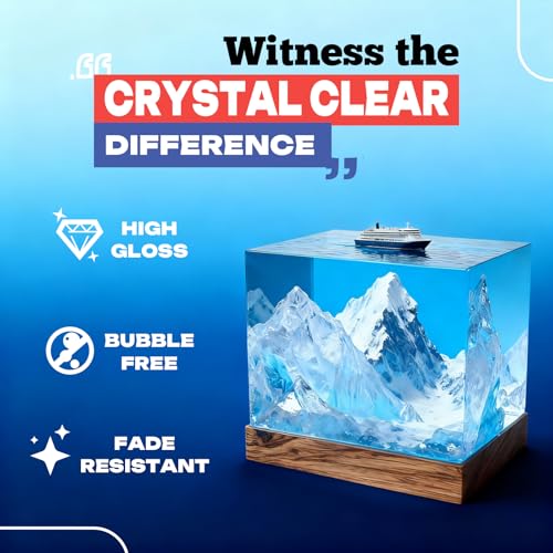 Deep Pour Epoxy Resin Kit 1.2 Gallon, 2-4 Inch 2:1 Clear Deep Pour Epoxy Resin Kit with 16 Pigments and 20 Mica Powders - Bubble Free Crystal Clear for River Table, Art Crafts, Flowers, Wood, DIY - size: 1.2Gallon