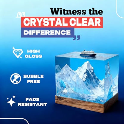 Deep Pour Epoxy Resin Kit 1.2 Gallon, 2-4 Inch 2:1 Clear Deep Pour Epoxy Resin Kit with 16 Pigments and 20 Mica Powders - Bubble Free Crystal Clear for River Table, Art Crafts, Flowers, Wood, DIY - size: 1.2Gallon