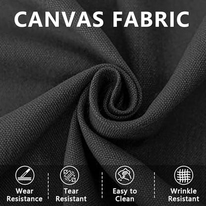 Canvas Fabric, 60" Wide Medium Weight 8 oz Duck Fabric for Quilting, Sewing, Crafts, Painting, Drop Cloths (Black) - color: Black, size: 60''x80''