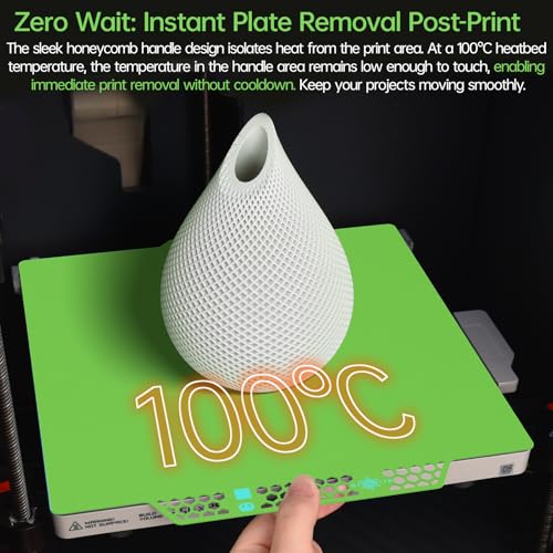 BIGTREETECH BIQU CryoGrip Pro Glacier-Green for Bambu-Lab P1P/P1S/P2S/X1C/X2D/X1E/A1 3D Printers 257x257MM Panda Build Plate Double Sided Upgrade Removable Surface Platform - style: Glacier-Green(P1P/P1S/P2S/X1C/X2D/X1E/A1)
