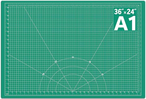 DIYSELF A1 Cutting Mat, 36 x 24 Inch Self Healing Craft Cutting Mat for Sewing, Quilting, Craft Mat for Fabric Cutting, Scrapbooking, Paper Crafts and DIY Projects, Green - color: Green, size: 36"L x 24"W