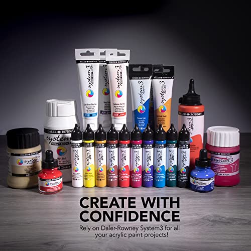 Daler Rowney System3 Mars Black Heavy Body Acrylic Paint 500ml - Art Paint for Artists and Students - Artist Paint for Canvas Murals and More - Thick Acrylic Paint for All Skill Sets