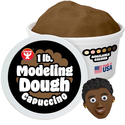 Hygloss Play Modeling Dough for Kids – Multicultural Skin Tones – Safe & Non-Toxic Sensory Dough for Arts & Crafts – Play Clay for Toddler Activities, Preschool Classroom Must-Haves (1 lb, Cappuccino) - color: Cappuccino, size: 1-Pound