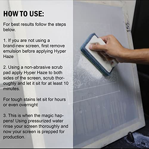 Ecotex® All Purpose Screen Printing Hyper Haze (Quart - 32oz.) - Eco Friendly Haze Remover and Degreaser, Plastisol and Water Based Ink Remover - Silk Screen Cleaner for Screen Printing Screens - size: 32 Ounce (Pack of 1)