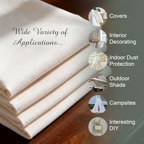Canvas Fabric, Premium 10oz Natural Cotton Duck Canvas Fabric 62'' Wide for Arts & Crafts, Backings, Covers (Natural, 2 Yards)