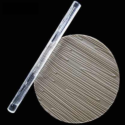 Rengue Acrylic Rolling Pin with 28 Patterns, Compliant Material, Comfortable Grip, 16 X 1 Cm, Lightweight for Dough and Pastry Acrylic Rolling Pin with 28 Patterns, Nan Kitchen (#16) - size: 52006 wood grain