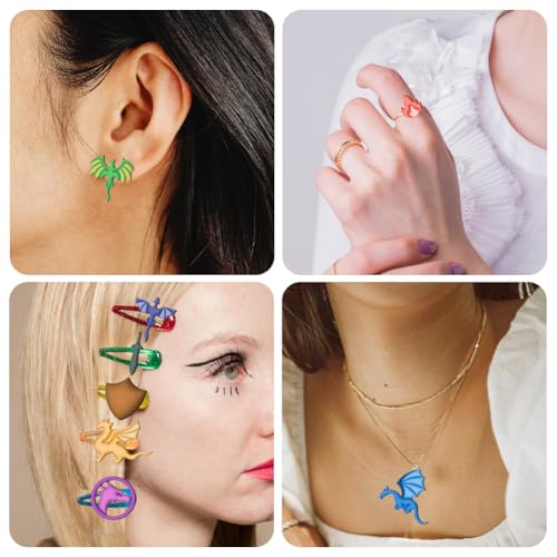 ORIGACH 12 Pcs Dragon Clay Cutters, Dragon Shape Polymer Clay Cutter for Earring Making Legend Animal Themed Clay Cutters for Jewelry Making - style: Dragon
