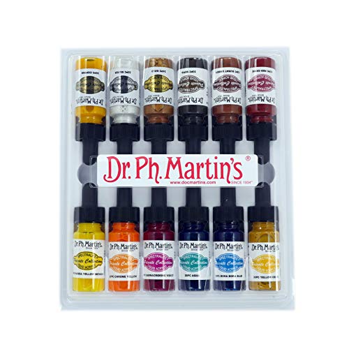 Dr. Ph. Martin's Spectralite Private Collection Liquid Acrylics Bottles, 0.5 oz, Set of 12 (Set 3)