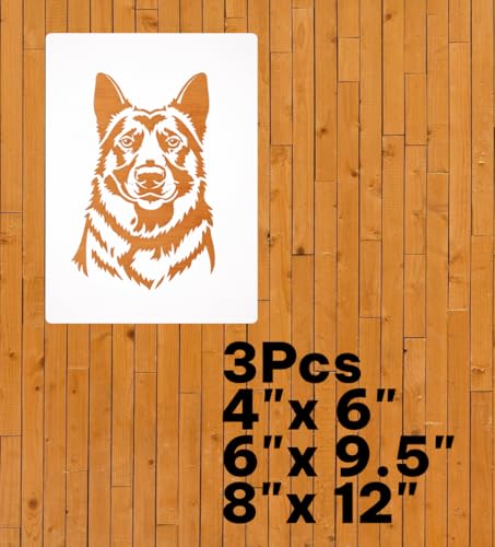 German Shepherd Dog Head Stencil – Reusable Canine Art Stencil for Painting, Crafting and DIY Projects - style: German Shepherd Dog Head