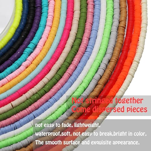 2000pcs Dark Red Clay Beads 6mm for Bracelets Making Flat Round Polymer Clay Bead Heishi Beads for Jewelry Making Earring Bracelets Necklace - color: Dark Red