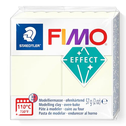 STAEDTLER 8010-041 FIMO Effect Oven-Hardening Polymer Modelling Clay - Nightglow (1 x 57g Block)