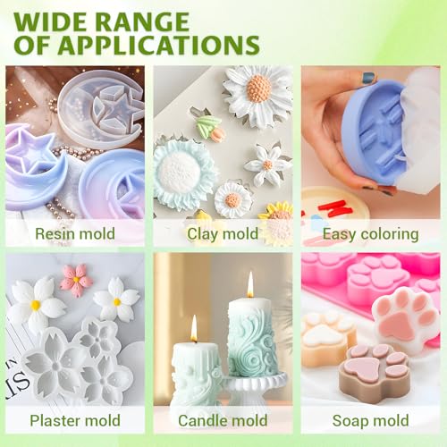 Platinum Silicone Mold Making Kit 2 Gal, 15A, 1:1 Self-Degas | 2 gal platinum silicone, 1:1 mix, flexible 15A, self-degassing flow and fine-detail casting for reusable craft molds. - size: 2 Gallon