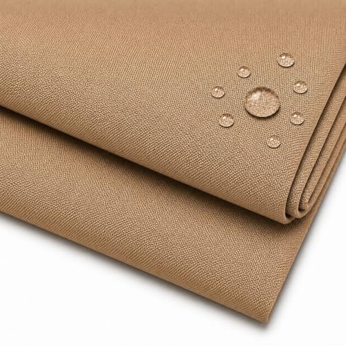 600 Denier 60" Wide Waterproof, Water Repellant Canvas Fabric for Indoor/Outdoor Projects, Upholstery, Home Decor - Sold by the Yard - color: Tan, size: 1 Yard