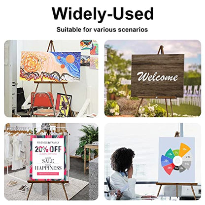 Falling in Art 65" A-Frame Tripod Easel Stand, Wooden Display Easel with Adjustable Canvas Holder, Floor Easel for Wedding Signs, Posters, Paintings, Artwork(Brown) - color: Brown-1 Pack
