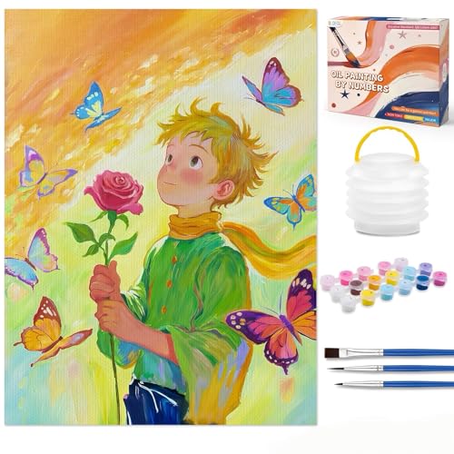 OLDEGG Paint by Numbers Kit for Adults Beginner,1 Pack The Little Boy Themed Adult Paint by Number Canvas Kit with All Art Supplies,Oil Painting WithoutFrame Craft for Home Wall Decor 12x16inch - color: Dream 1Pack -WithoutFrame