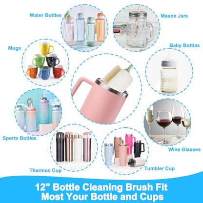 XANGNIER 5 in 1 Bottle Cleaning Brush Set,Multifunctional Water Bottle Brush and Straw Cleaner Brush,Cleaning Tool Kit for Owala/Stanley/Yeti/Simple Modern Tumbler Cup Accessories,Kitchen Gadgets - size: 7 pack