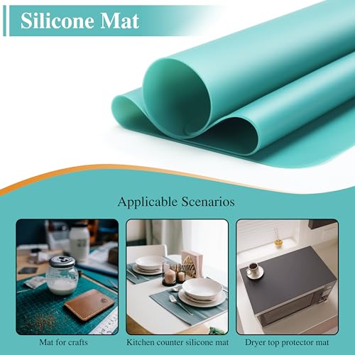 Silicone Mats, 2Pcs 15.7"x 11.8"x 0.03" Green Silicone Table Mat, Silicone Placemats for Baking, Kitchen Counter, Jewelry - color: Green, size: 15.7"x 11.8"