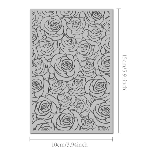 Polymer Clay Roses Flowers Texture Sheets for Earrings Jewelry Making, Clay Floral Texture Mats for Polymer Clay Projects Flowers Stamps for Clay Earrings Tools