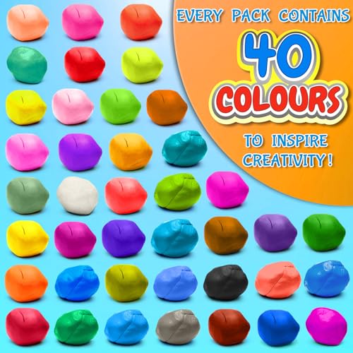 Modeling Clay Kit, 40 Colors Air Dry Clay | DIY Molding Clay with Tools, Kids Art Crafts Gift, For Boys & Girls Age 3-12 Year Olds - color: 40 Colors