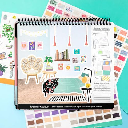 Fashion Angels Interior Design Sticker Stylist Set, Includes 20 Style Boards, 14 Sticker Sheets & 550+ Aesthetic Room Decor Stickers, Ideal for Kids & Girls - style: Custom