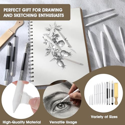 13 Pcs Blending Stumps for Drawing, Portable Lightweight Oil Pastel Blending Tools for Charcoal Graphite Sketch Draw, Reusable Practical Drawing Tools for Artists Beginners