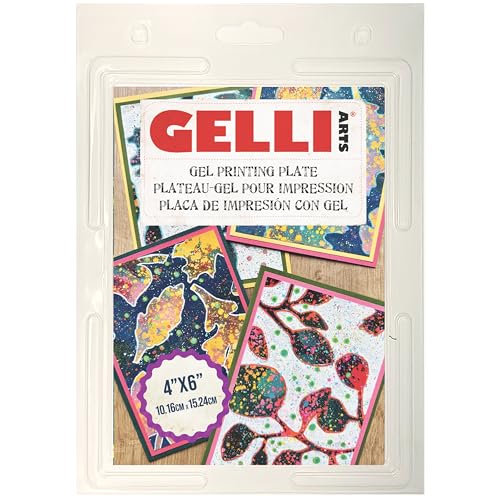 Gelli Arts Gel Printing Plate – Reusable Gel Printing Plate, Printmaking Supplies, Monoprinting at Home, Arts and Crafts – Easy Cleaning & Storage – Made in the USA – 4" x 6" - size: 4" x 6"
