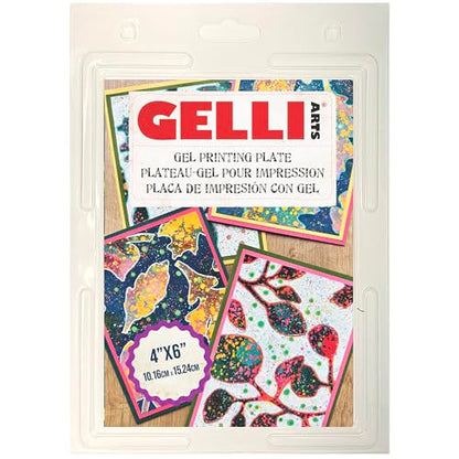 Gelli Arts Gel Printing Plate – Reusable Gel Printing Plate, Printmaking Supplies, Monoprinting at Home, Arts and Crafts – Easy Cleaning & Storage – Made in the USA – 4" x 6" - size: 4" x 6"