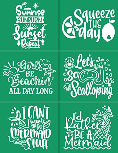 DGAGA Silk Screen Stencils,Sunrise Self Adhesive Silk Screen Stencils Reusable,Mermaid Mesh Stencil for Chalk Paste Beach Screen Printing Stencils for Painting on Wood,Chalkboard,Fabric,Home Decor - color: sunrise stencils