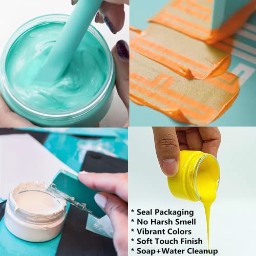 JAJADO Chalk Paste Paint Green, Spring Screen Printing Mesh Stencil Paint Ink Mesh Transfers Paste Supplies, Silk Screen Stencils Paste Painting on Wood Chalkboard Paint Transfer DIY Home Decor - color: Green