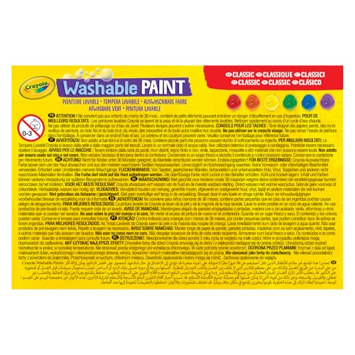 Crayola Washable Kids Paint, 6 Count, Kids At Home Activities, Painting Supplies, Gift, Assorted
