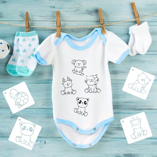 3 Inch Cute Animal Stencils for Crafting, 50pcs Reusable Nature Designs for Painting on Wood, Canvas, Fabric, Coasters, Wall Decor