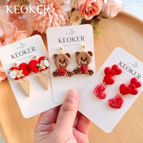 Keoker Valentine's Day Clay Cutters, Valentines Polymer Clay Cutters for Earrings Making, 20 Shapes Valentines Clay Cutters, Swan Clay Cutters for Polymer Clay Jewelry (ALL1) - color: ALL 1