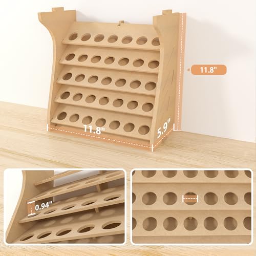 Wooden Model Organizer, Paint Rack with MDF Material for 35 Paints Bottles, Craft Holder Suitable for Tamiya/Vallejo/Citadel, GK11 (Can be combined with other GK style)
