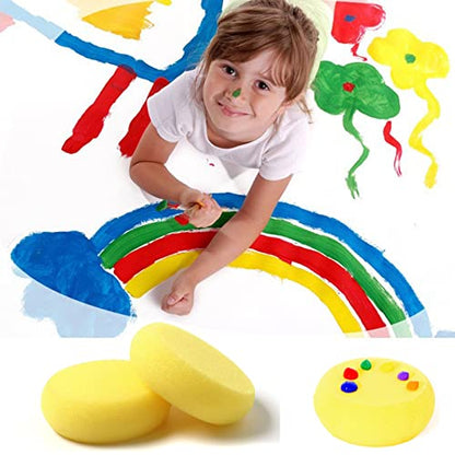6 Pcs Round Painting Sponge WAFJAMF 2.96inch Yellow Craft Sponges Clay Sponge for Face Painting Art Crafts - size: 6PCS