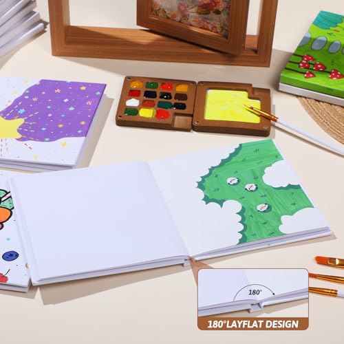 Hardcover Blank Book,100GSM White Blank Books for Kids to Write Stories,40 Pages 5x5 Inch Blank Page Journal Make Your Own Book Ideal for Teens Reading Writing Drawing Guestbook (12, White-5*5inch) - color: White-5*5inch