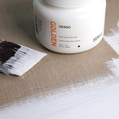 GOLDEN Gesso, 16 fl. oz. Jar, Professional Acrylic Gesso, Opaque