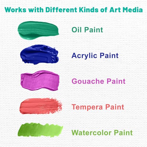Canvas Boards 5-Pack 12"x16" – Flat Canvas Panels, Primed Polyester-Cotton Blank Canvas Set for Painting, Acrylic, Oil, Gouache & Tempera, Art Supplies for Students, Beginners & Home Studio